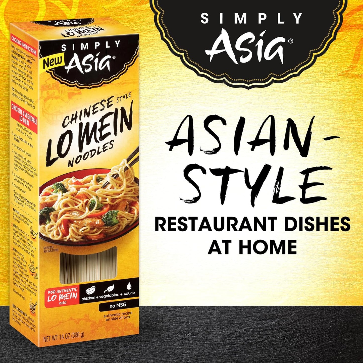 Simply Asia Lo Mein Noodles, 14 oz Resealable Bag – Additive-Free Asian Noodles for Healthy Meal Prep