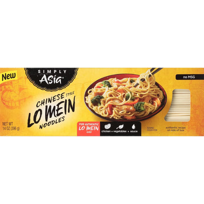 Simply Asia Lo Mein Noodles, 14 oz Resealable Bag – Additive-Free Asian Noodles for Healthy Meal Prep