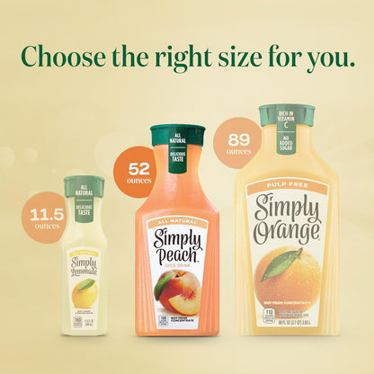 Simply Peach, Non-GMO Daily Wellness Drink for Office and Home, 52 Fl Oz Bottle