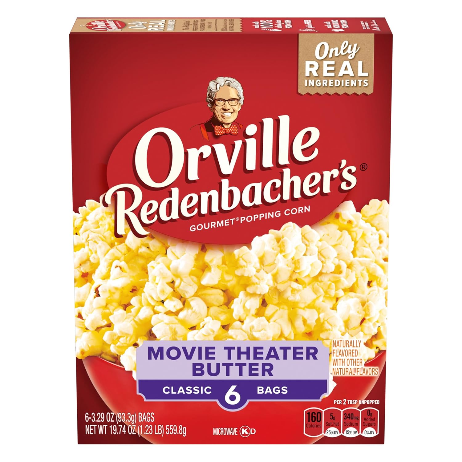 six 3.29 oz microwave popcorn bags per pack