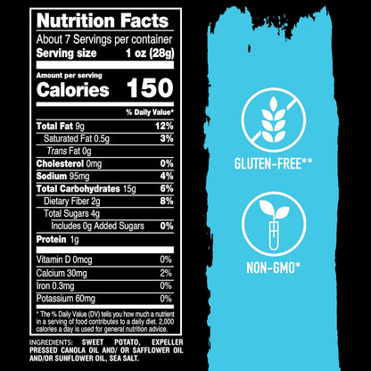 six flavor variants including original, mediterranean, sweet potato with sea salt, and plantains