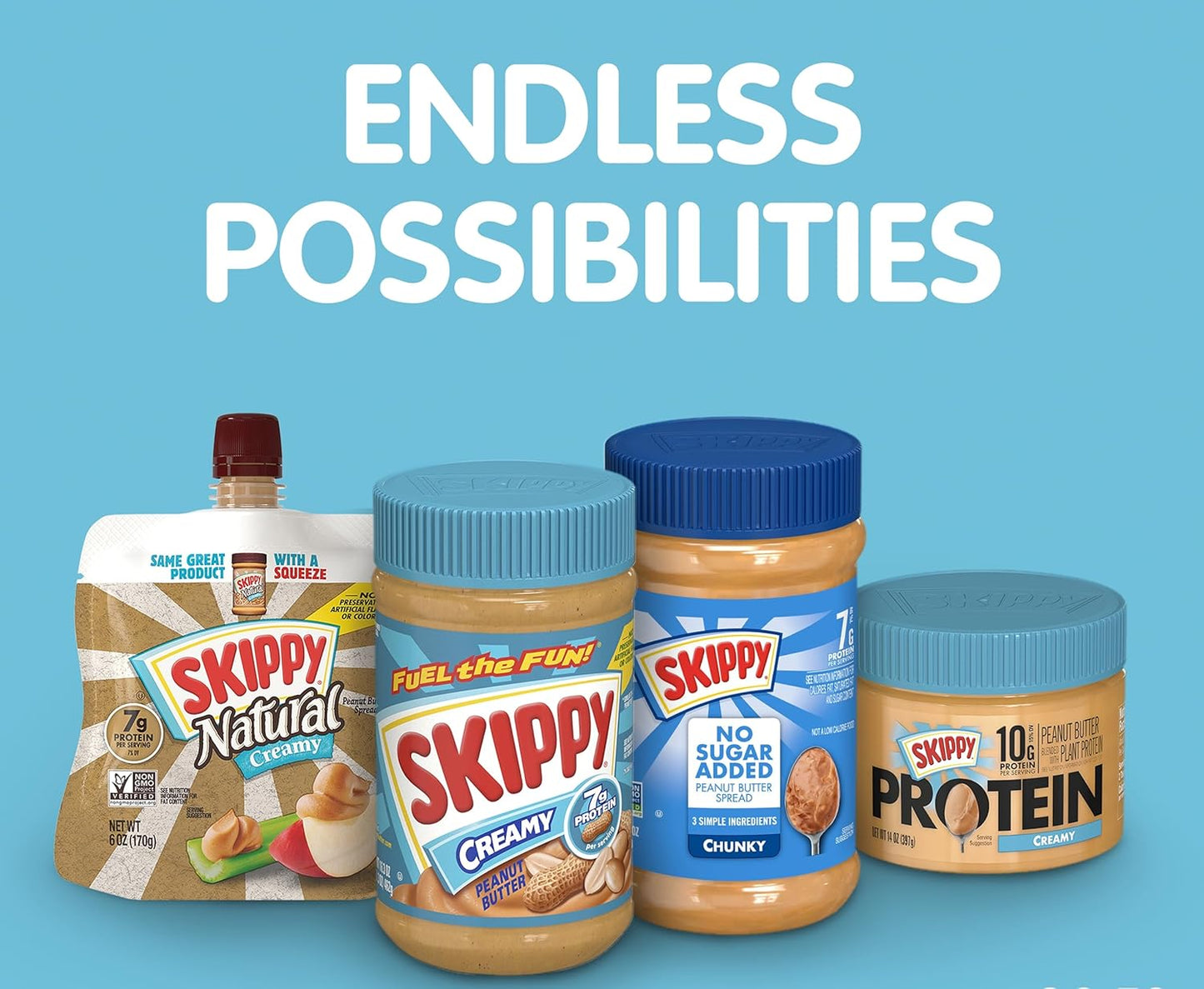 SKIPPY Creamy Peanut Butter – Thoughtful Care Package for College Students, 80 oz Total