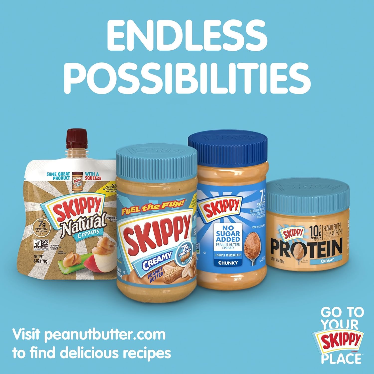 SKIPPY Natural Super Chunk Peanut Butter Spread – Break Room Staple for Staff Snacking and Shared Kitchens, 40 oz