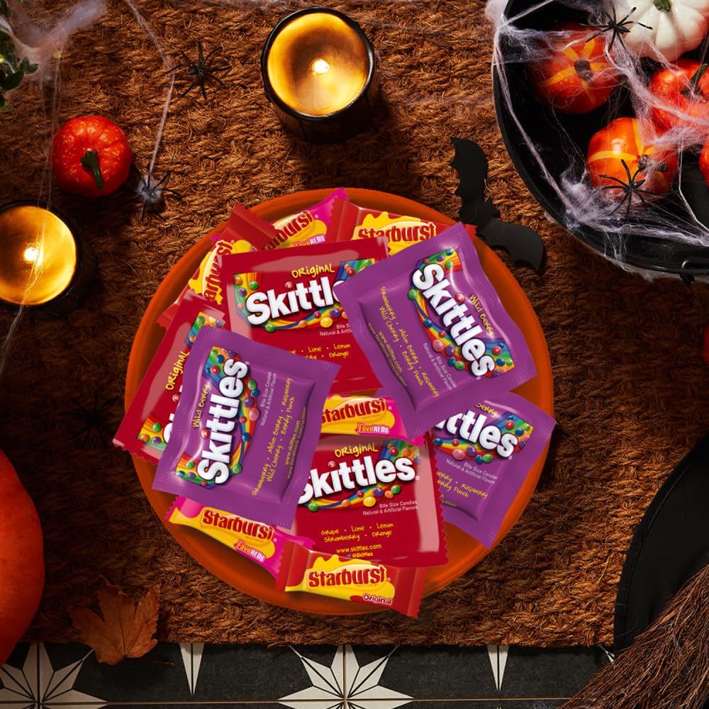 SKITTLES Bulk Candy Gift Pack – Workplace Secret Santa Stocking Stuffer & Employee Appreciation Treats, 95 Piece Count