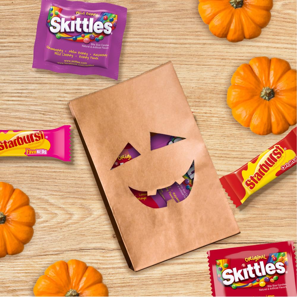 SKITTLES Bulk Candy Gift Pack – Workplace Secret Santa Stocking Stuffer & Employee Appreciation Treats, 95 Piece Count