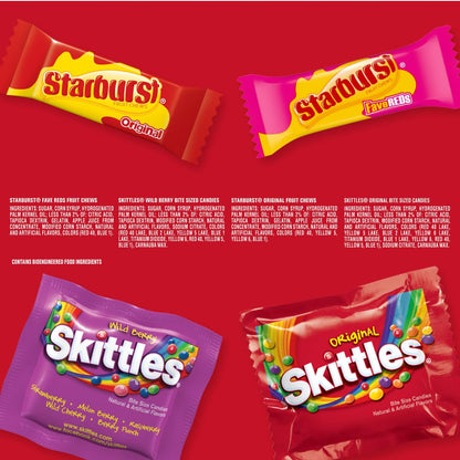 Skittles Starburst Fun Size Mix – Outdoor Block Party and Backyard BBQ Treat Bowl, Bulk Variety Pack