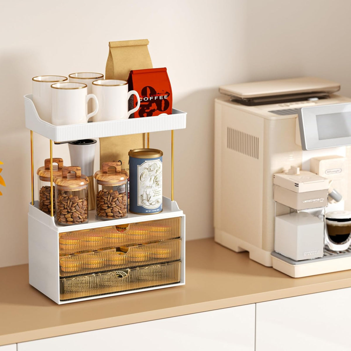 slide rails on each drawer for smooth operation