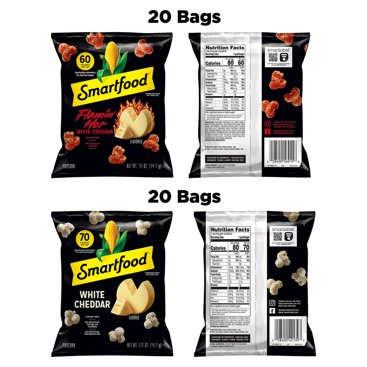 Smartfood Popcorn Variety Pack – Road Trip & Picnic Cooler Snack, 40 Shelf-Stable Single-Serve Bags