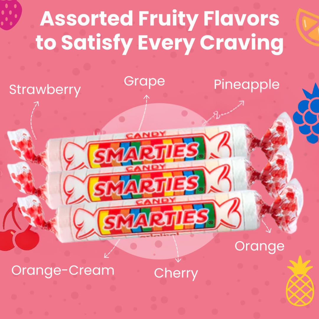 Smarties Candy Bulk Rolls – Hostess Gift Candy for Holiday Parties, Individually Wrapped Allergy-Friendly Rolls
