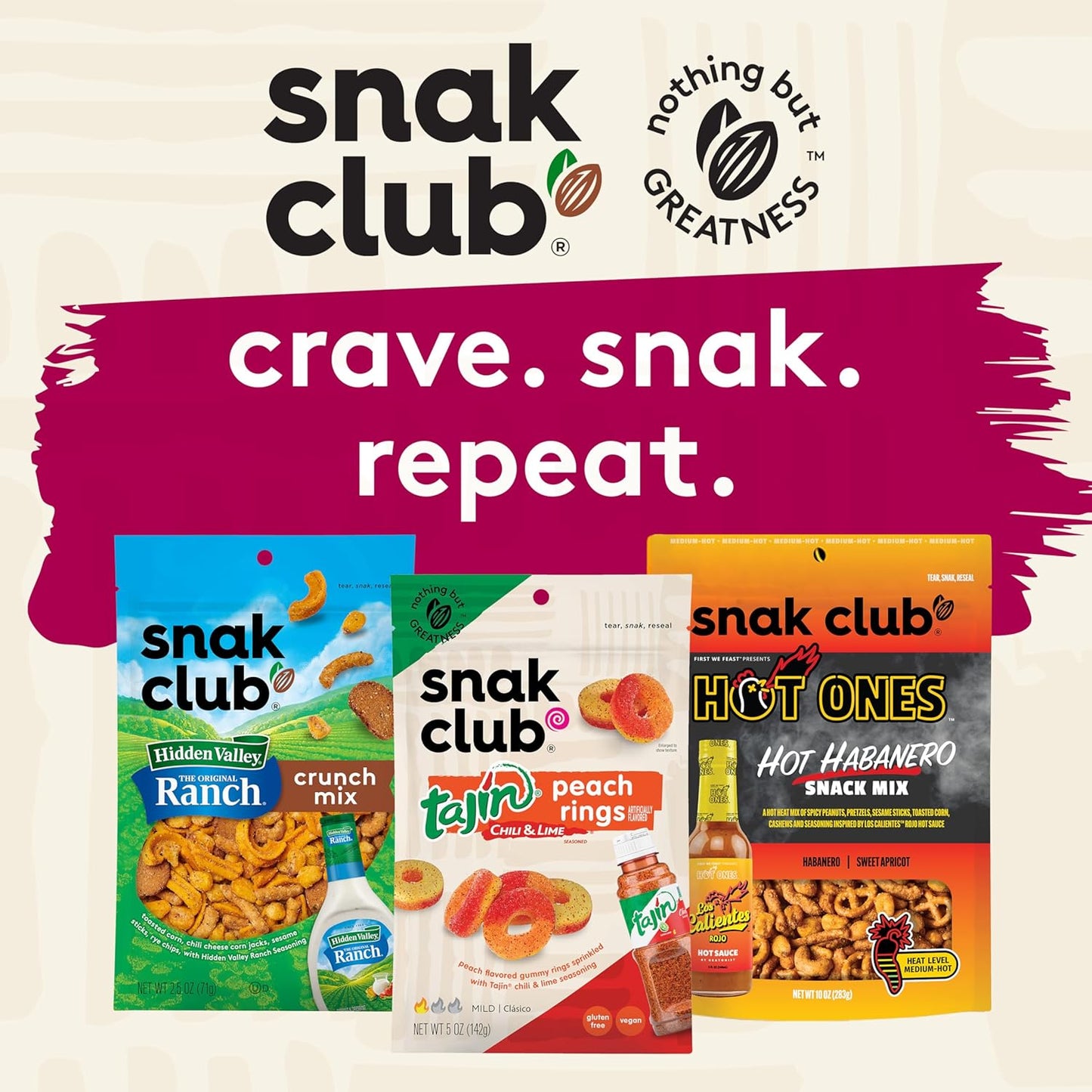 Snak Club Sweet & Salty Trail Mix, Family Size – Pantry Staple for Kids' Lunchboxes, 14 oz Six-Texture Snack