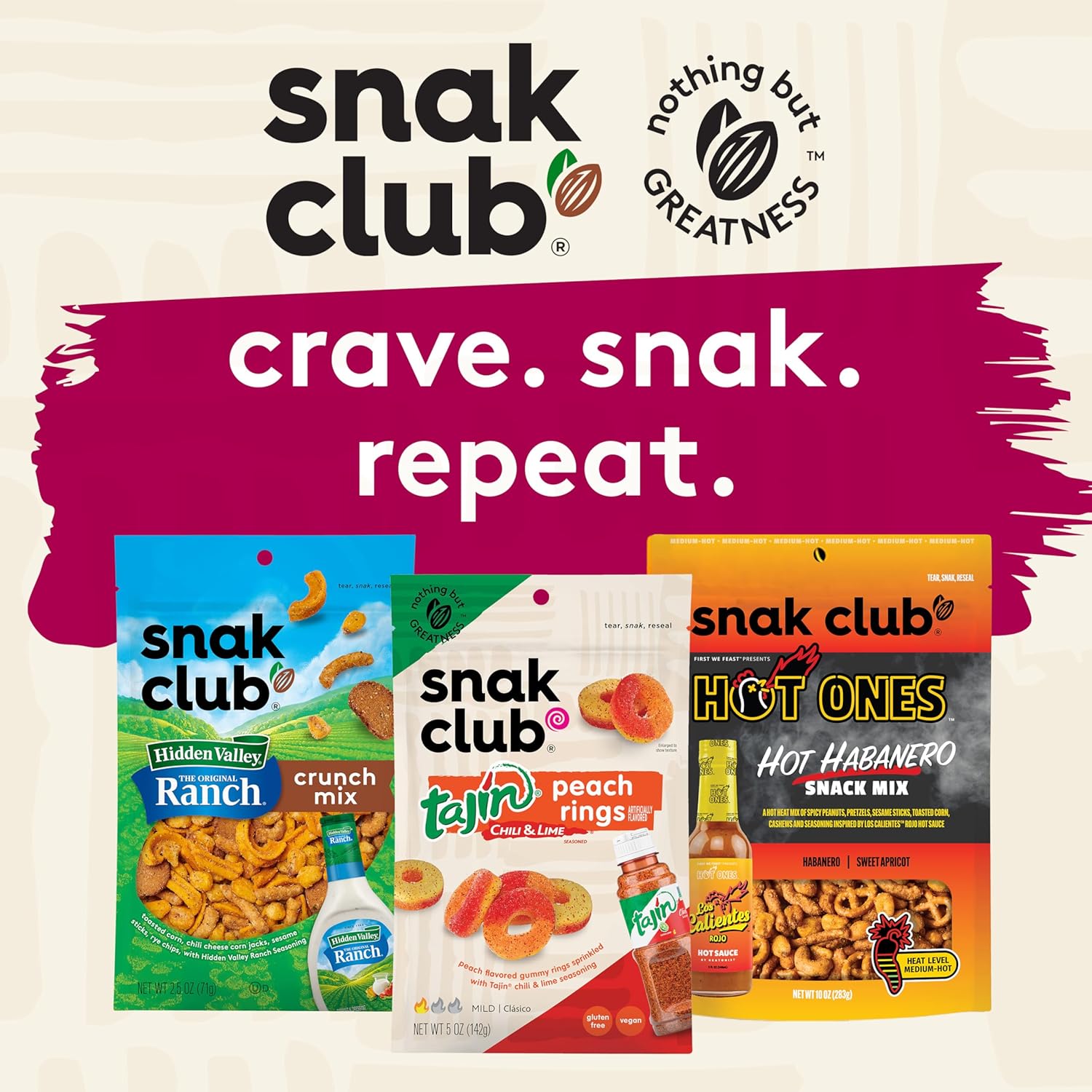 Snak Club Sweet & Salty Trail Mix, Family Size – Pantry Staple for Kids' Lunchboxes, 14 oz Six-Texture Snack