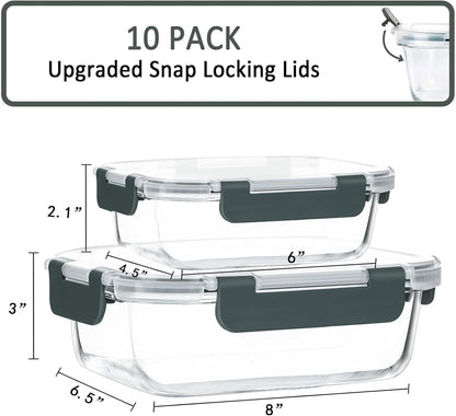 snap-lock lids with silicone seals rated airtight and leak-resistant