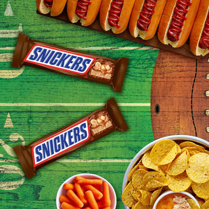 SNICKERS NFL Full Size Chocolate Bars – Bulk Workplace Pantry Candy for the Quarter's Long Football Season