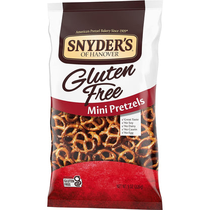 Snyder's of Hanover Gluten Free Mini Pretzels – Resealable Share Bag for Picnics and Outdoor Gatherings