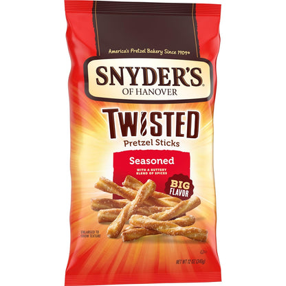 Snyder's of Hanover Seasoned Pretzel Sticks Work From Home Munching Snack for Video Call Adjacent Snacking