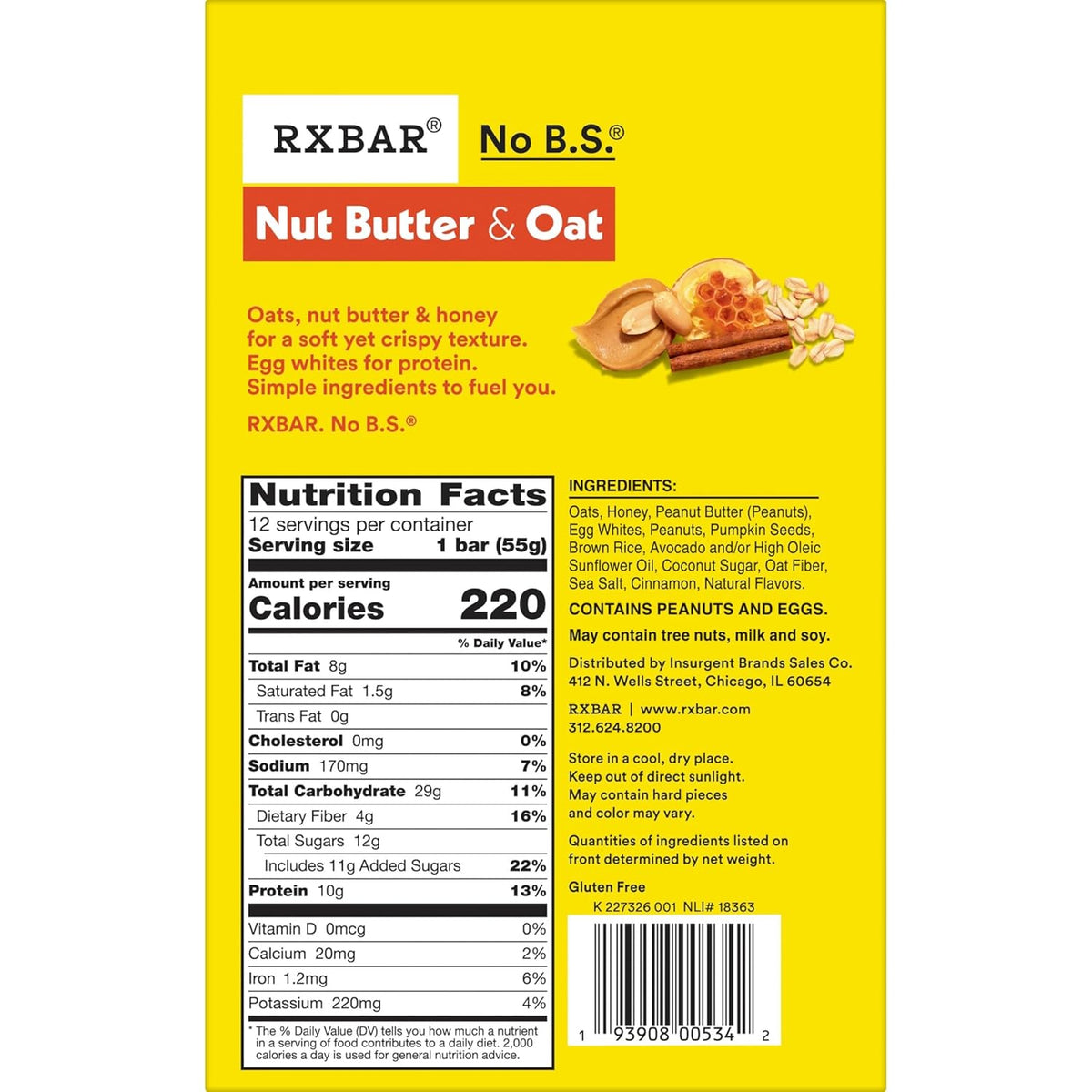 soft and crispy texture from creamy nut butter layered with whole grain oats