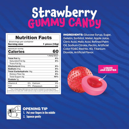 Soft Chewy Strawberry Gummies in Sleek Jar – Functional Candy Storage That Doubles as Understated Home Decor
