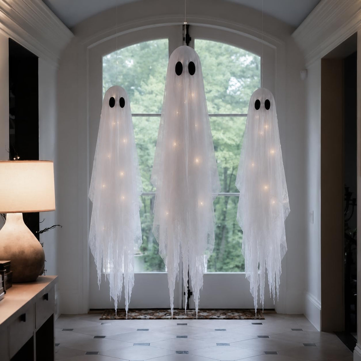 Sopoak Halloween Ghost Lights with 8 Lighting Modes - Modern Seasonal Decor for Den, Hallway and Staircase