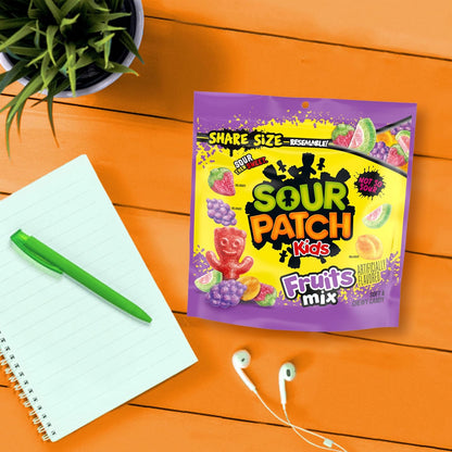 SOUR PATCH KIDS Assorted Fruit Gummies for Picnics, Beach Days, and Outdoor Gatherings, 11.03 oz