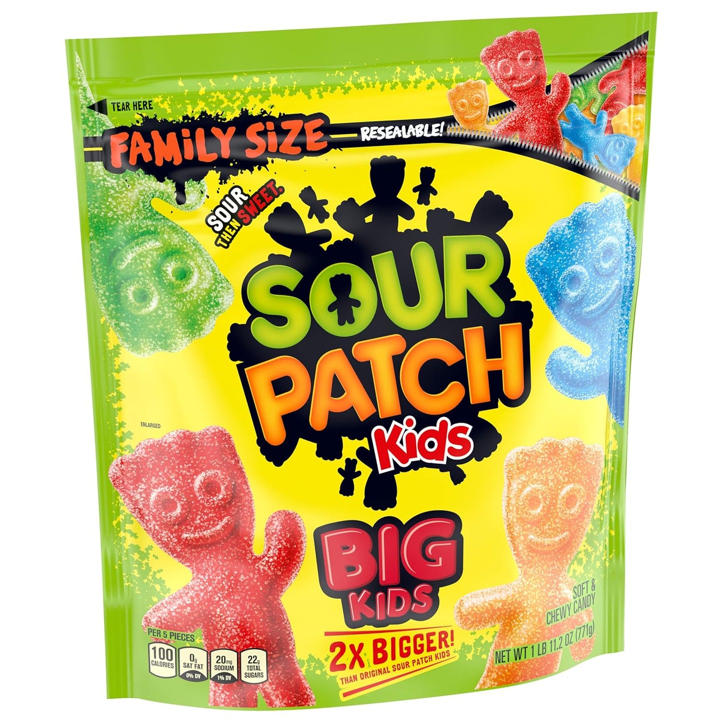 SOUR PATCH KIDS Big Kids Sour Candy, Shareable Outdoor Movie Night Treat, 1.7 lb