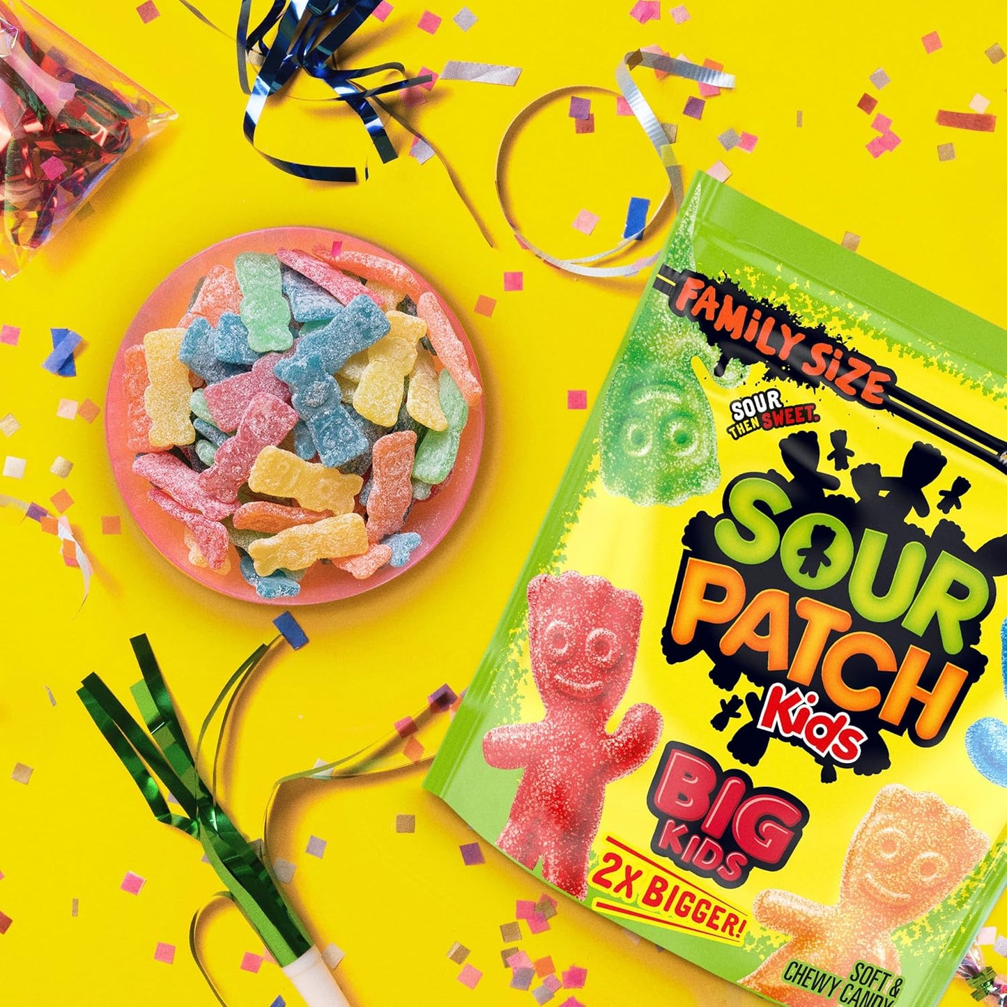 SOUR PATCH KIDS Big Kids Sour Candy, Shareable Outdoor Movie Night Treat, 1.7 lb
