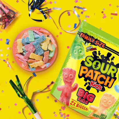 SOUR PATCH KIDS Big Kids Sour Candy, Shareable Outdoor Movie Night Treat, 1.7 lb