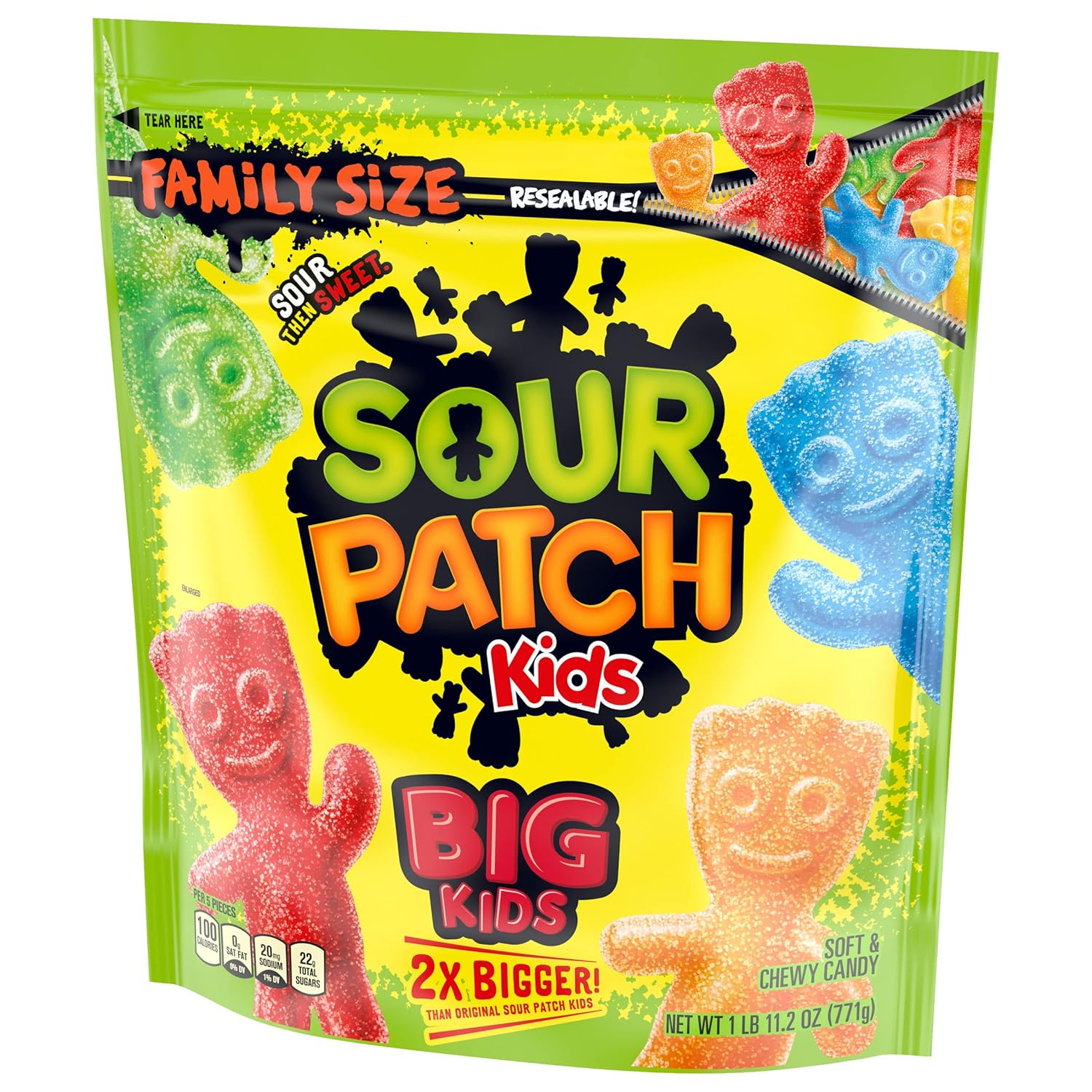 SOUR PATCH KIDS Big Kids Sour Candy, Shareable Outdoor Movie Night Treat, 1.7 lb