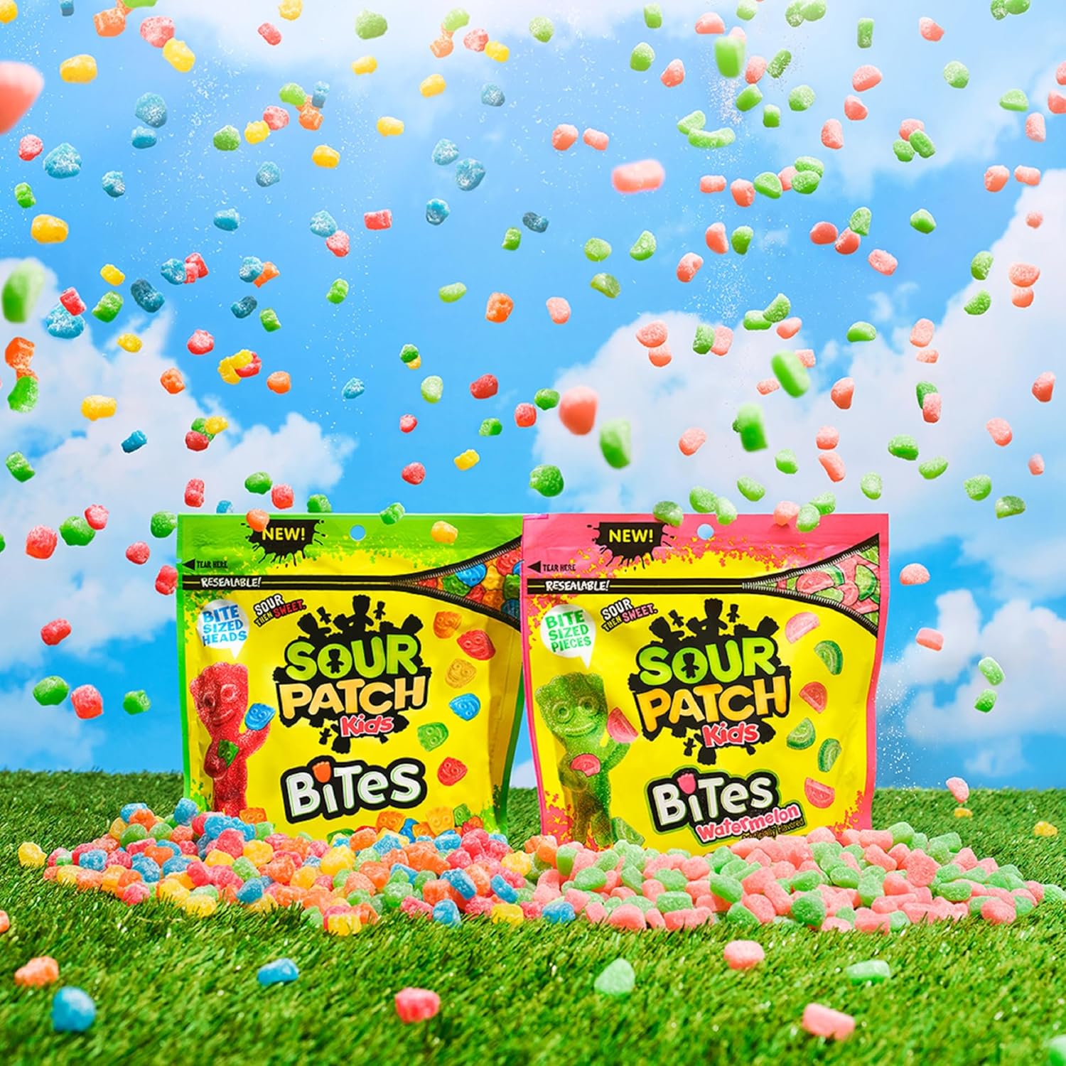 SOUR PATCH KIDS Bites Soft & Chewy Candy, 12 oz – Smoking Cessation Snack for Oral Fixation