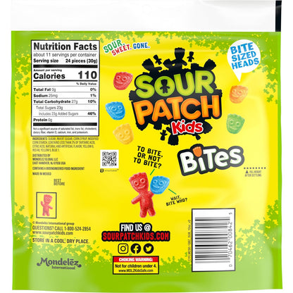 SOUR PATCH KIDS Bites Soft & Chewy Candy, 12 oz – Smoking Cessation Snack for Oral Fixation