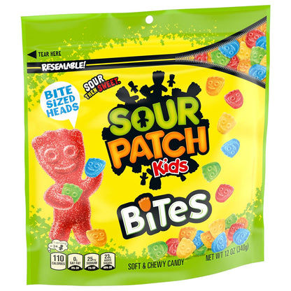 SOUR PATCH KIDS Bites Soft & Chewy Candy, 12 oz – Smoking Cessation Snack for Oral Fixation