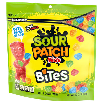 SOUR PATCH KIDS Bites Soft & Chewy Candy, 12 oz – Smoking Cessation Snack for Oral Fixation