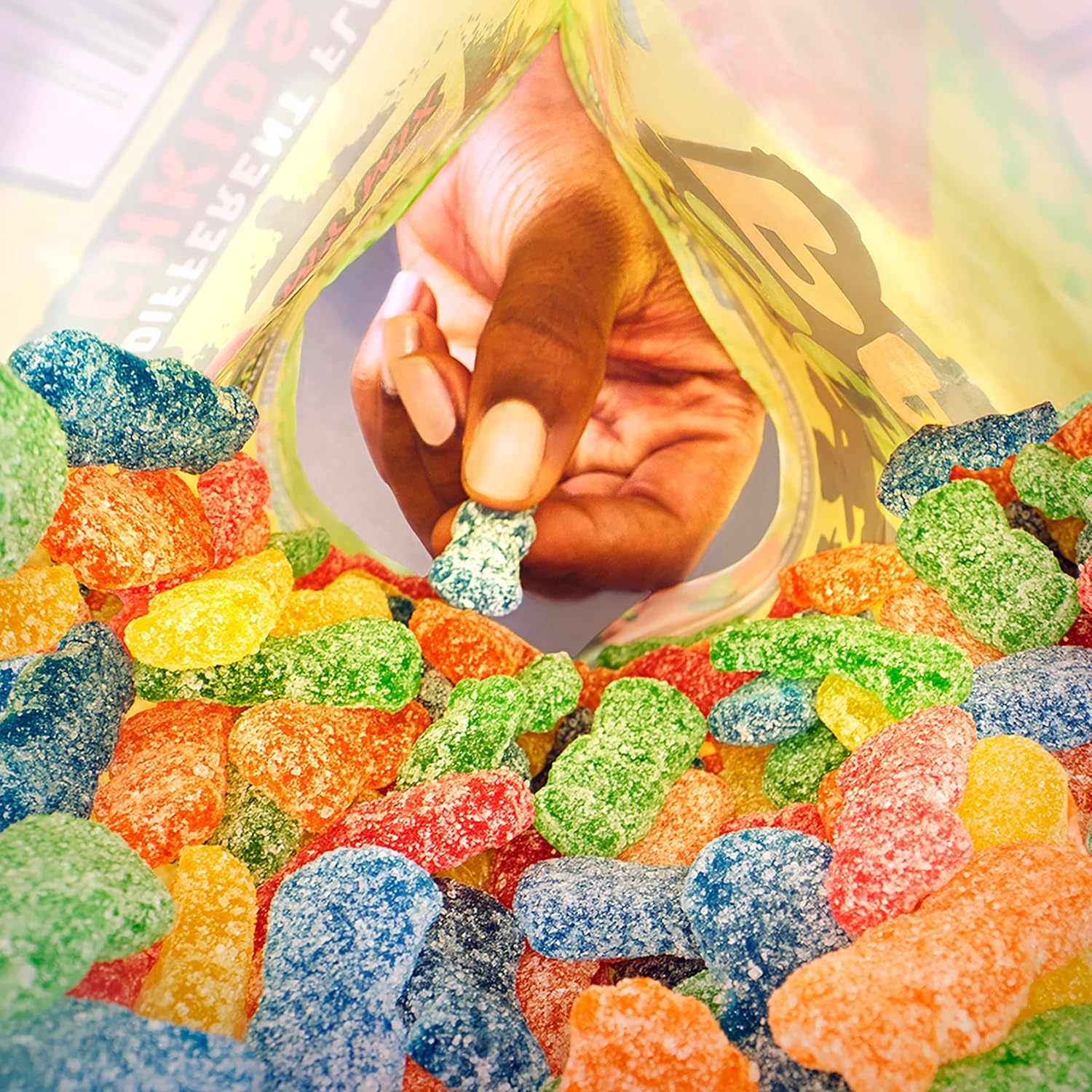 SOUR PATCH KIDS Fat-Free Chewy Assorted Candy, 1.8 lb Shareable Travel Bag for Tailgates, Beach Days, and Dorm Room Snacking