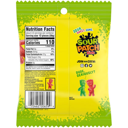 Sour Patch Kids Original Soft & Chewy Candy Sealed Bags – Outdoor Birthday Party Favor and Backyard Movie Night Candy Bowl