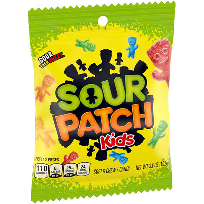 Sour Patch Kids Original Soft & Chewy Candy Sealed Bags – Outdoor Birthday Party Favor and Backyard Movie Night Candy Bowl