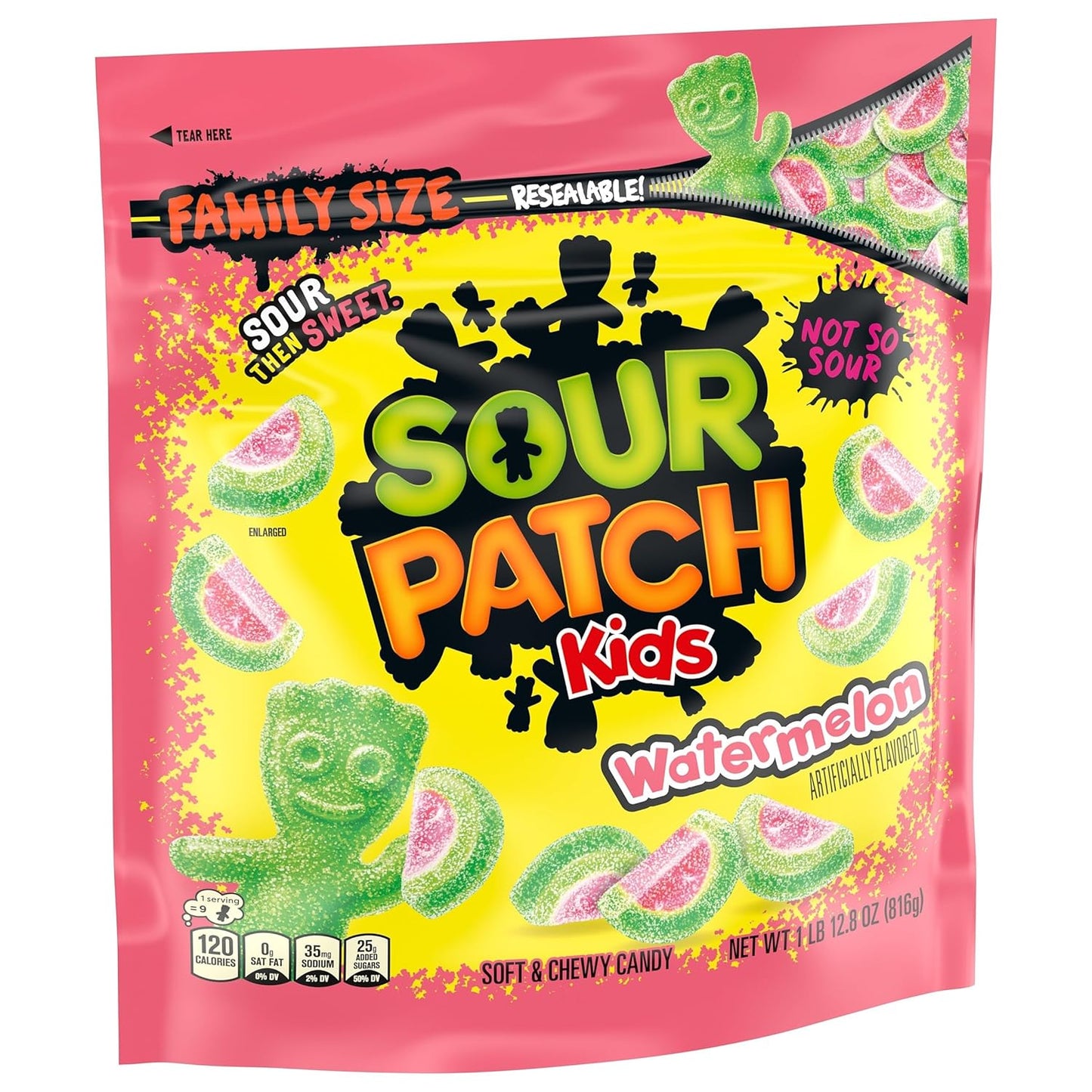 SOUR PATCH KIDS Watermelon Soft & Chewy Candy – Tailgate and Sports Event Shareable Candy, 1.8 lb Bag