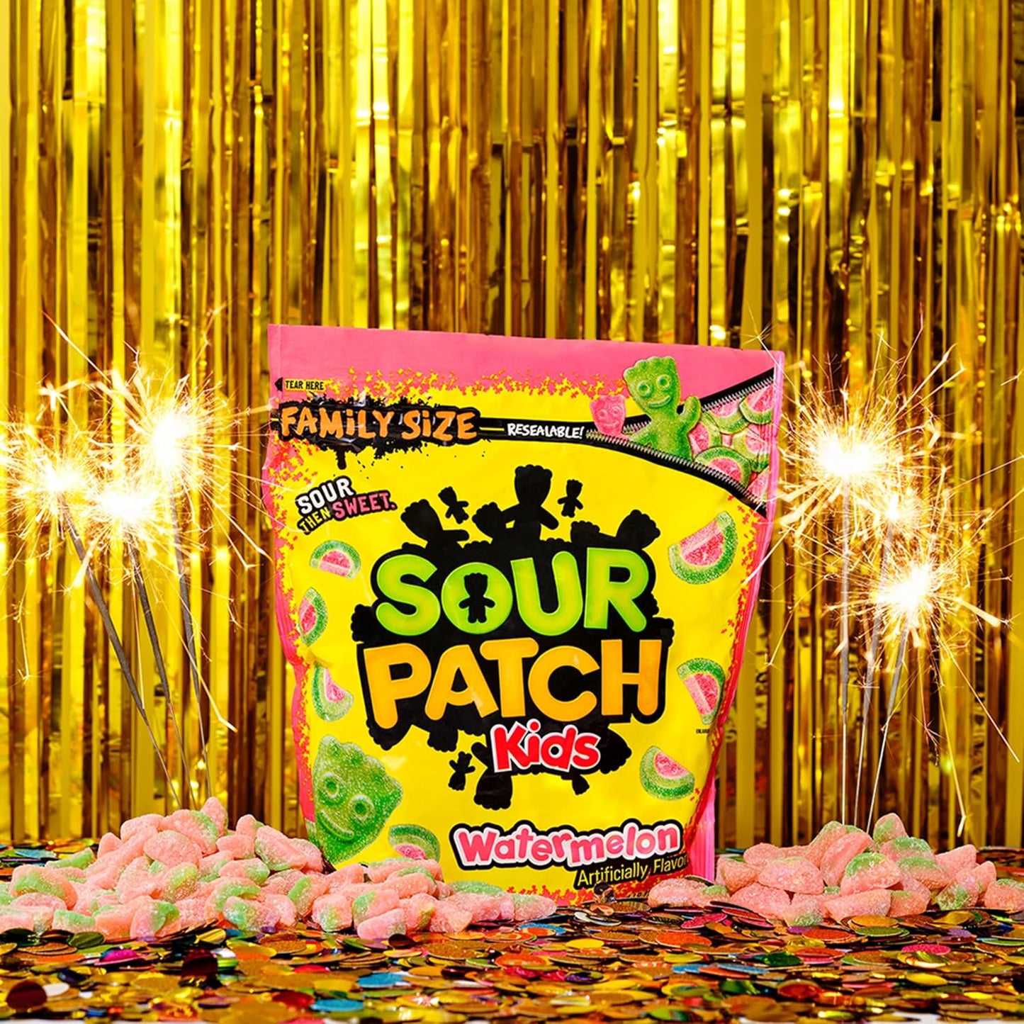SOUR PATCH KIDS Watermelon Soft & Chewy Candy – Tailgate and Sports Event Shareable Candy, 1.8 lb Bag
