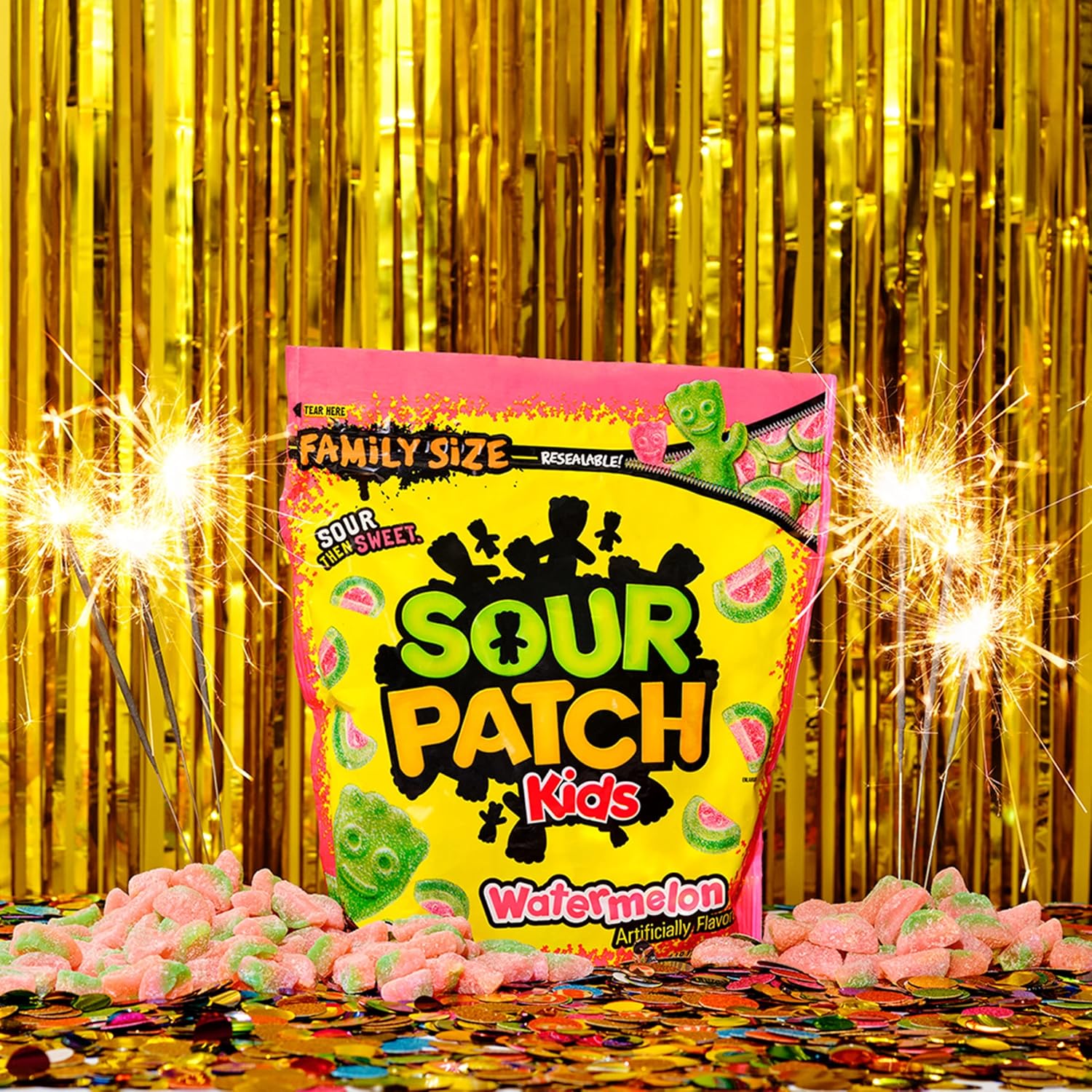SOUR PATCH KIDS Watermelon Soft & Chewy Candy – Tailgate and Sports Event Shareable Candy, 1.8 lb Bag