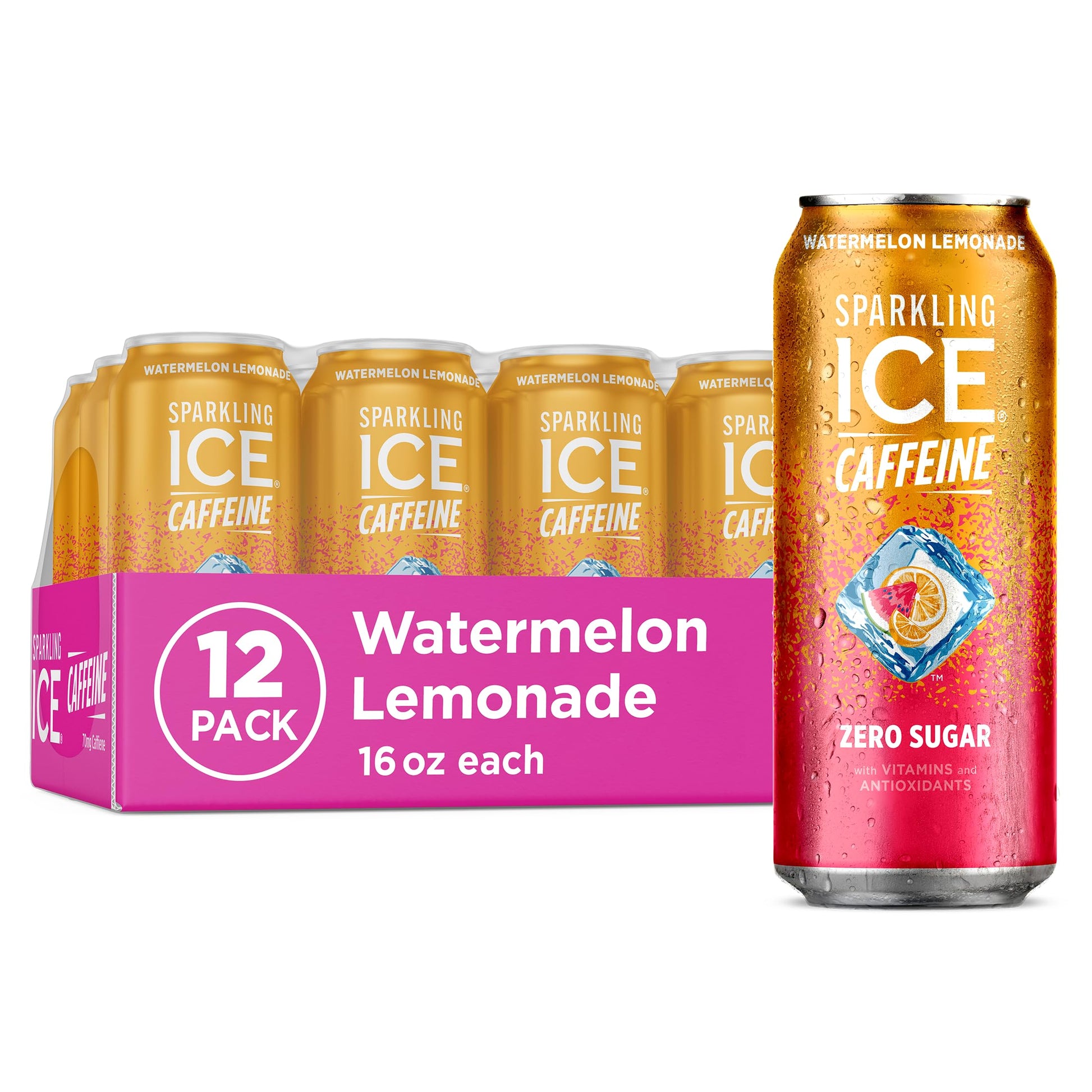 Sparkling Ice Caffeine Black Raspberry Sparkling Water Birthday Gift for Mom, Sugar Free Sparkling Water with Vitamins and Antioxidants
