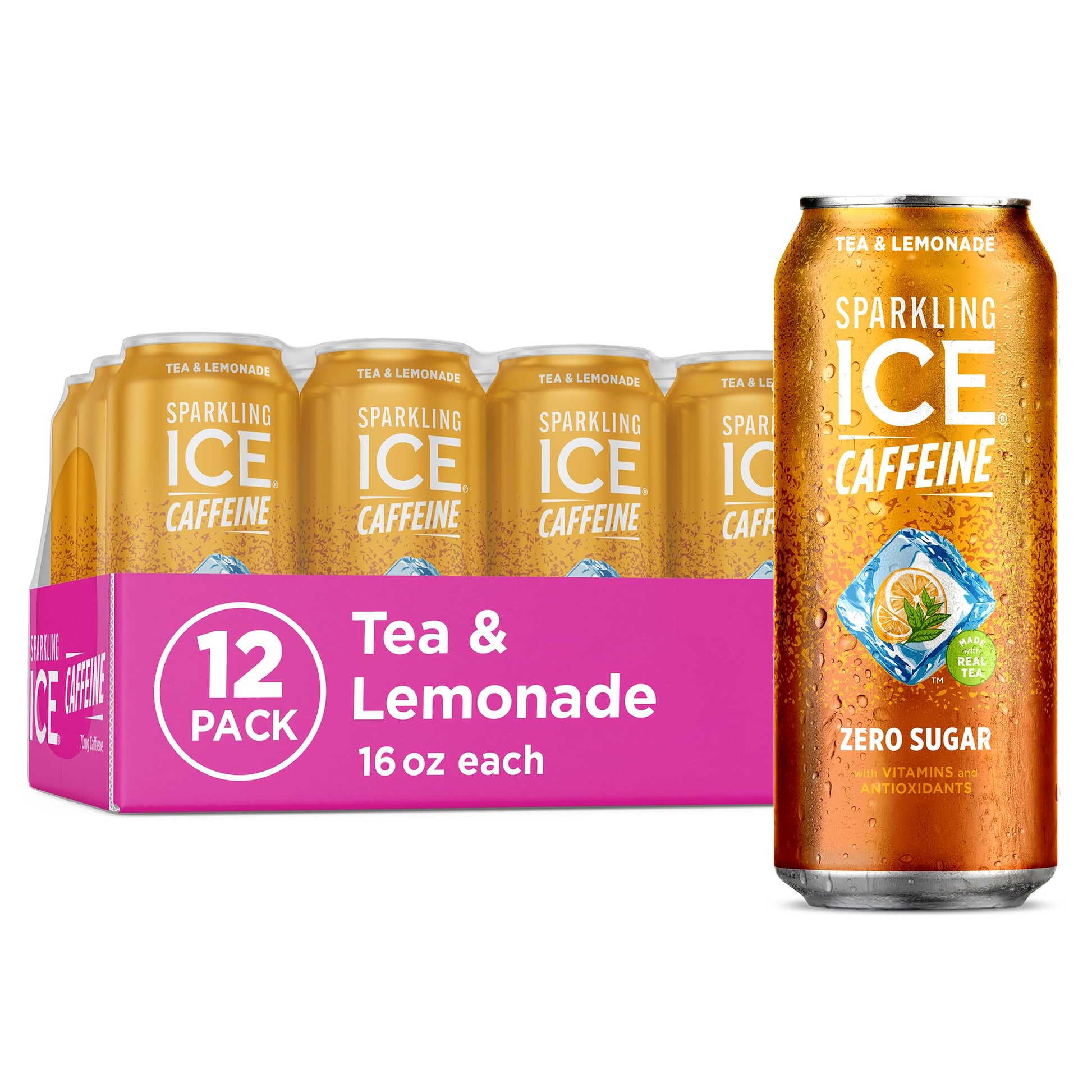Sparkling Ice Caffeine Black Raspberry Sparkling Water Birthday Gift for Mom, Sugar Free Sparkling Water with Vitamins and Antioxidants