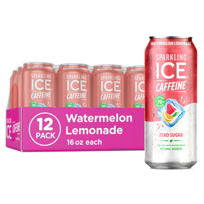 Sparkling Ice Caffeine Black Raspberry Sparkling Water Birthday Gift for Mom, Sugar Free Sparkling Water with Vitamins and Antioxidants