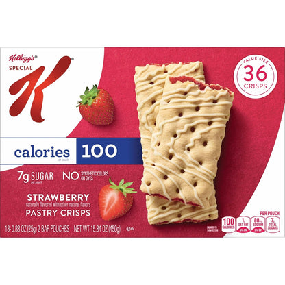 Special K Bar Pastry Crisps, Strawberry – Non-Perishable Strawberry Treat for Camping and Hiking Packs
