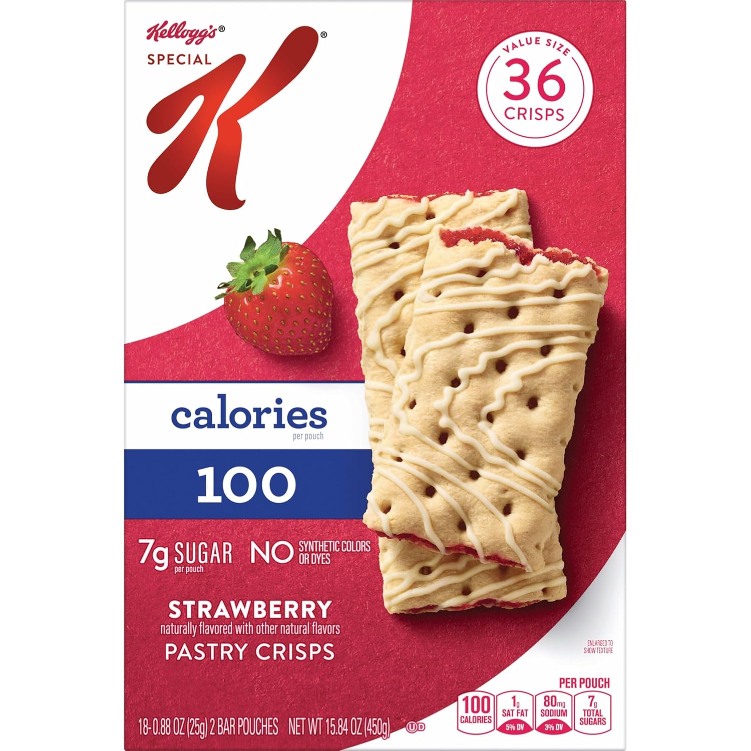 Special K Bar Pastry Crisps, Strawberry – Non-Perishable Strawberry Treat for Camping and Hiking Packs