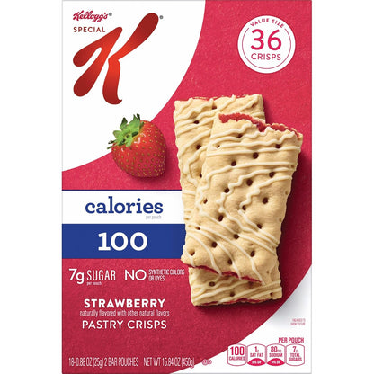 Special K Bar Pastry Crisps, Strawberry – Non-Perishable Strawberry Treat for Camping and Hiking Packs
