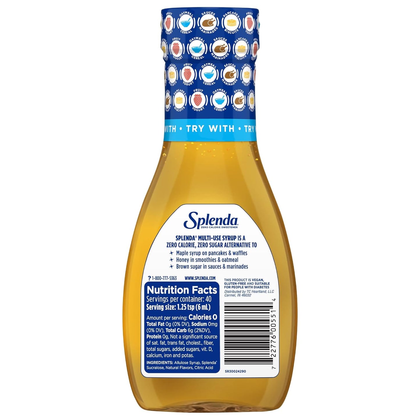Splenda Multi-Use Allulose Liquid, Practical Hostess Gift and Holiday Pickup for Health Conscious Friends, Sugar Free 8oz