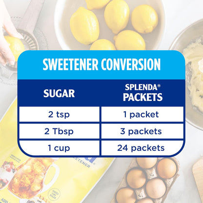 SPLENDA Zero Calorie Sweetener Packets – Intentional Kitchen Staple, One Packet Equals Two Teaspoons of Sugar with Zero Aftertaste