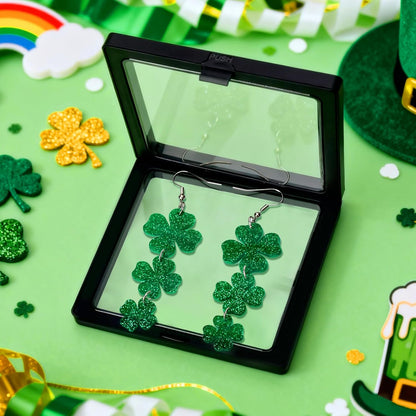 St. Patrick's Day Gift Earrings – Shamrock Dangle Jewelry for Coworker Favor Bags, Lucky Irish Party Exchange