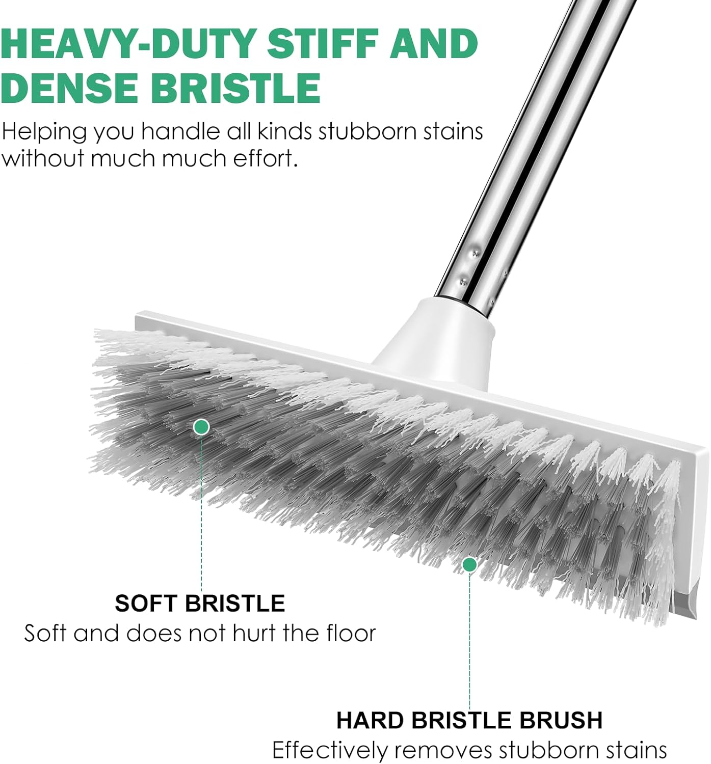 stainless steel adjustable handle extending from 26.5" to 51"