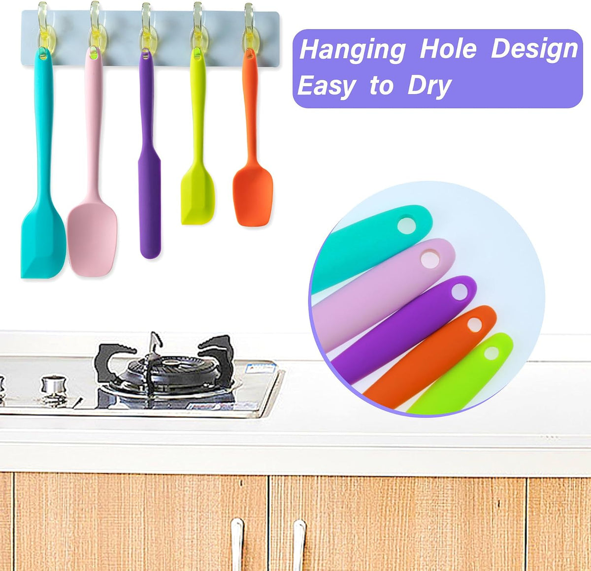 stainless steel internal core for rigidity combined with flexible silicone edges for non-stick-safe scraping