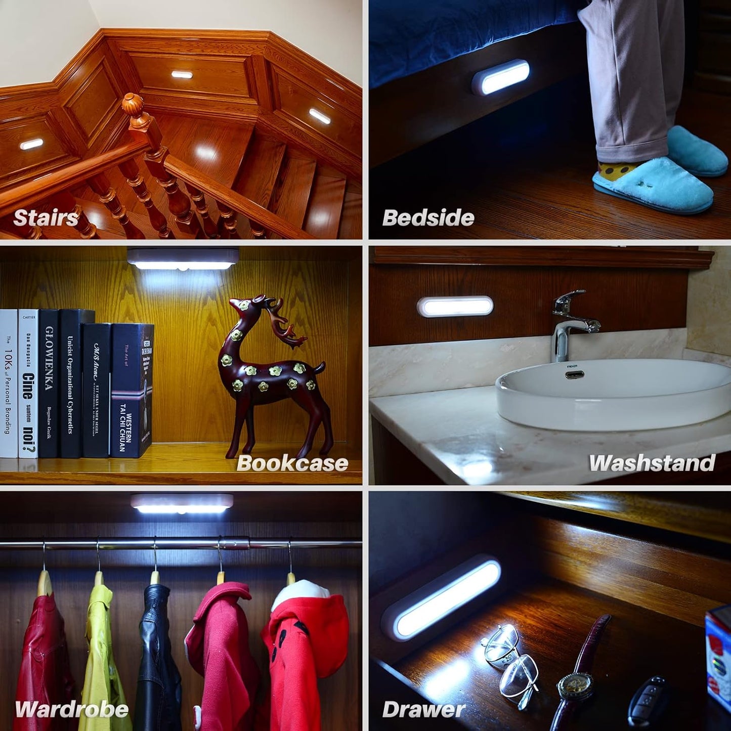 STAR-SPANGLED 3 Pack Motion Activated LED Light Battery Operated – High CRI Soft Glow for Pantry, Entryway, and Reading Nook Decor