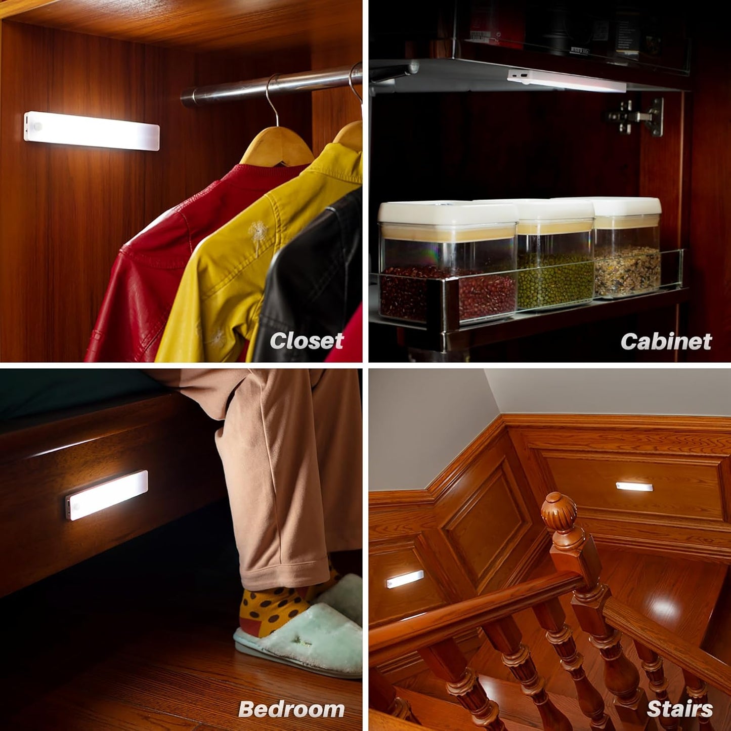 STAR-SPANGLED Under Cabinet Lighting Rechargeable, High CRI Closet Lighting That Shows True Outfit Colors, 2 Pack